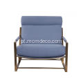 Modern Milo Baughman escovado aço inoxidável Lounge Chair